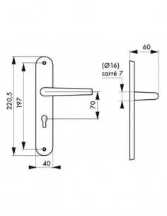 Garniture extérieure chantilly ? 7 x125 mm serrure tribando blanc 2