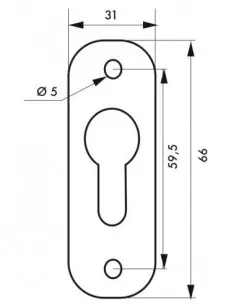 Paire de rosaces cylindre noir 9005 2