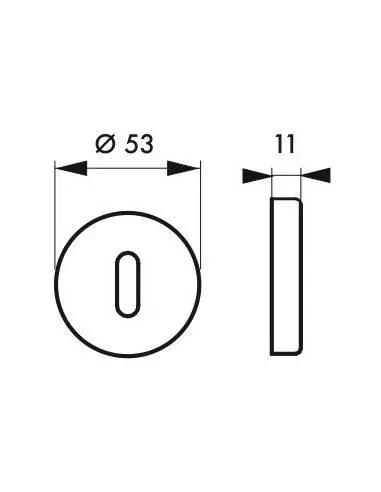 Paire de rosaces nickelé brossé clé Paire de rosaces nickelé brossé clé