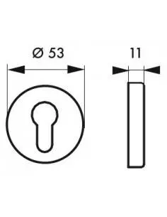 Paire de rosaces nickelé brossé cylindre 2