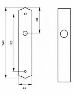 Plaque de proprete fer sans trou noir 2
