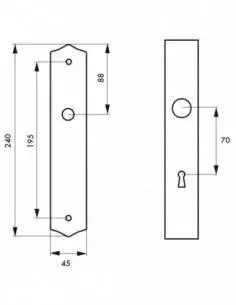 Plaque de proprete fer trou de clé noir 2