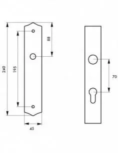 Plaque de proprete fer trou de cylindre noir 2