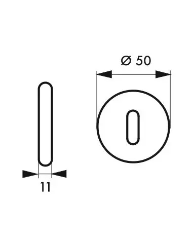 Rosace anodisé inox trou de clé (la paire) Rosace anodisé inox trou de clé (la paire)