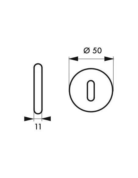 Rosace anodisé inox trou de clé (la paire)