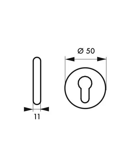 Rosace anodisé inox trou de cylindre (la paire)