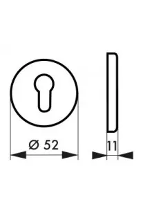 Paire de rosaces, trou de cylindre, alu noir mat - THIRARD 2