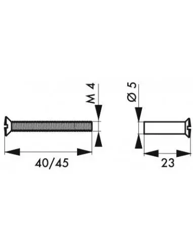 Jeu de 2 vis sécables avec douilles m4 x 50 nickelé Jeu de 2 vis sécables avec douilles m4 x 50 nickelé