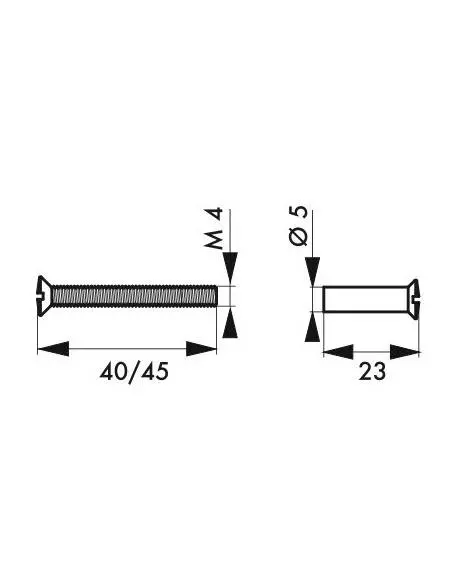 Jeu de 2 vis sécables avec douilles m4 x 50 nickelé