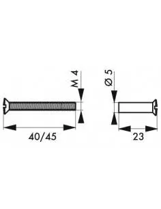 Jeu de 2 vis sécables avec douilles m4 x 50 noires 2