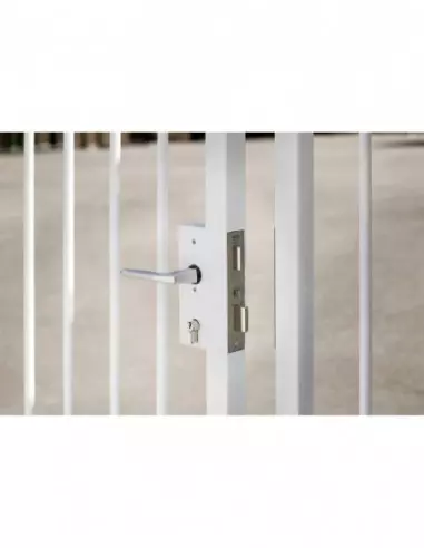 Boîtier serrure l40mm avec coffre pour portail - droite Boîtier serrure l40mm avec coffre pour portail - droite