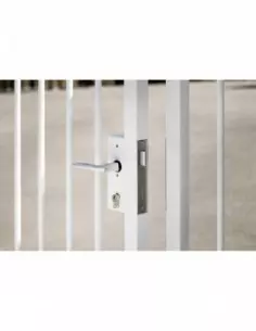 Boîtier serrure portail l50mm avec coffre pour tube 50 2