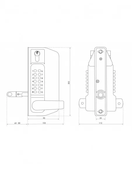 Boîtier serrure pour grille/portail à combinaison et cylindre proï¬lé