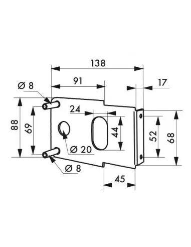 Plaque de fixation à souder pour serrure horizontale z Plaque de fixation à souder pour serrure horizontale z