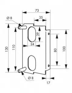 Plaque de fixation à souder pour serrure verticale z 2