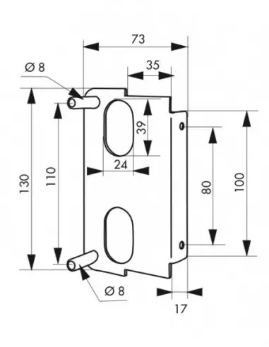 Plaque de fixation à souder pour serrure verticale z Plaque de fixation à souder pour serrure verticale z