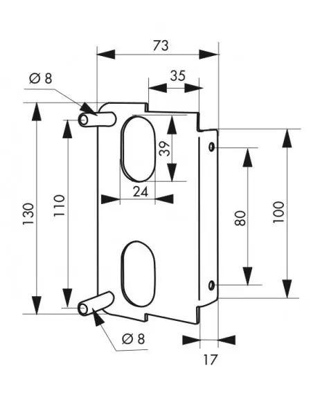 Plaque de fixation à souder pour serrure verticale z