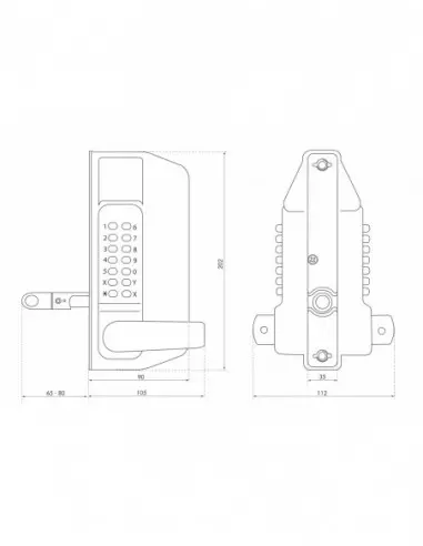 Serrure de grille/portail à combinaison Serrure de grille/portail à combinaison