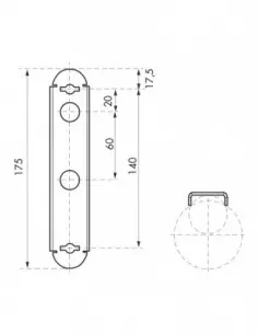 Support aluminium pour tube rond de diamètre 34 à 60mm 2