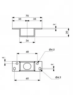 Gâche haute pour serrure en poussant, noire 2