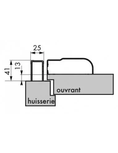 Gâche rasée serr réversible pour porte à recouvrement hauteur 2250 mm maxi, marron Gâche rasée serr réversible pour porte à recouvrement hauteur 2250 mm maxi, marron