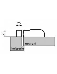 Gâche standard rasée serr réversible pour porte hauteur 2250 mm maxi, blanc 2