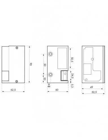 Gâche électrique - 12-24v ac/dc - pour serrure horizontale - droite Gâche électrique - 12-24v ac/dc - pour serrure horizontale - droite