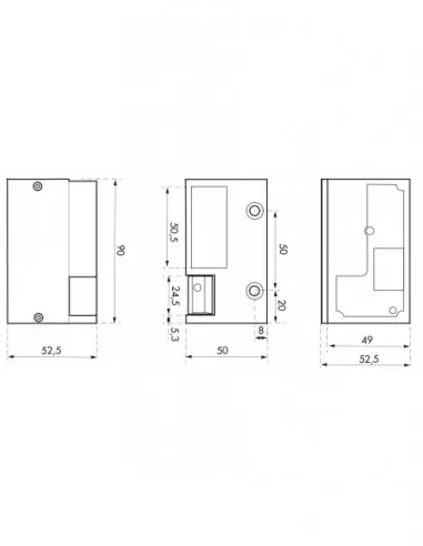 Gâche électrique - 12-24v ac/dc - pour serrure horizontale - gauche Gâche électrique - 12-24v ac/dc - pour serrure horizontale - gauche