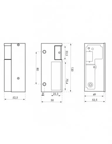 Gâche électrique - 12-24v ac/dc - pour serrure verticale - droite Gâche électrique - 12-24v ac/dc - pour serrure verticale - droite