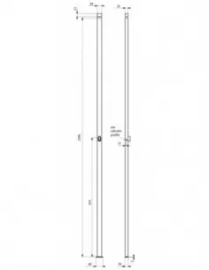 Boîtier crémone 2 points à cylindre profilé hauteur 2300 argent 2