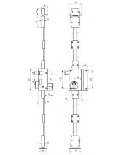 Boîtier de verti cp bronze à tirage 75 x 130 mm droite 2