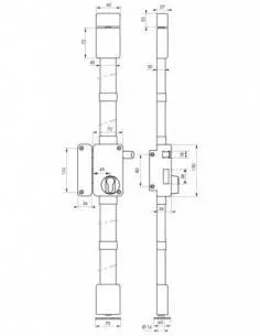 Boîtier de serrure beluga cp blanche à tirage 75 x 130 mm gauche 2