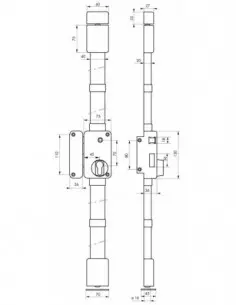 Boîtier de serrure beluga cp marron à fouillot 75 x 130 mm gauche 2