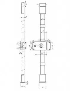 Boîtier de serrure horga blanc à fouillot 140 x 88 mm droite 2