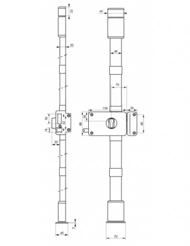 Boîtier de serrure horga blanc à tirage 140 x 88 mm droite Boîtier de serrure horga blanc à tirage 140 x 88 mm droite