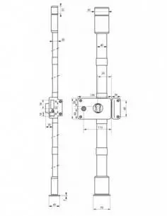 Boîtier de serrure horga marron à fouillot 140 x 88 mm droite 2