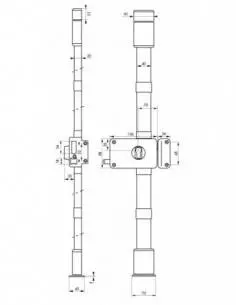 Boîtier de serrure horga marron à tirage 140 x 88 mm droite 2