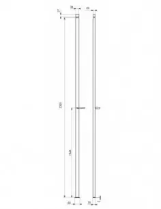 Crémone 2 points à béquille hauteur 2300 argent 2