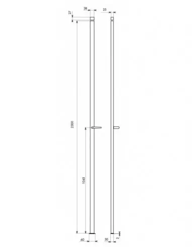 Crémone 2 points à béquille hauteur 2300 blanc Crémone 2 points à béquille hauteur 2300 blanc