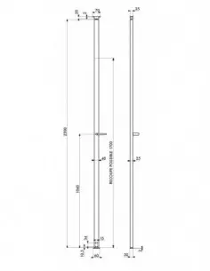 Crémone 2 pts à béquille hauteur 2300 blanc, livrée en poussant 2