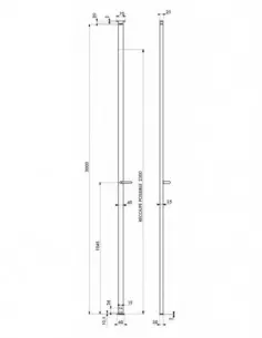 Crémone 2 pts à béquille hauteur 3000 blanc, livrée en poussant 2