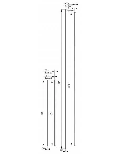 Kit rallonge haut - bas laqué blanc pour porte hauteur 3,00 m maxi