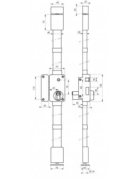 beluga blanche cp transit 2 à fouillot 75 x 130 mm gauche 4 clés