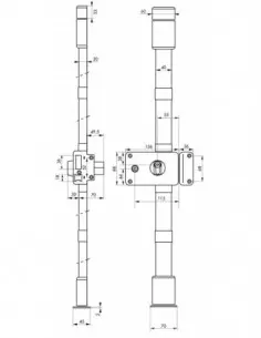 horga blanche cp transit 2 à fouillot 88 x 140 mm droite 4 clés pour porte de 50 mm maxi 2
