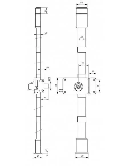 horga blanche cr transit 2 à tirage 140 x 88 mm droite 4 clés