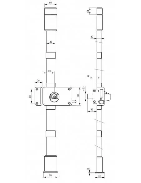 horga blanche cr transit 2 à tirage 140 x 88 mm gauche 4 clés