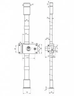 horga marron cp transit 2 à fouillot 88 x 140 mm gauche 4 clés pour porte de 45 mm maxi 2