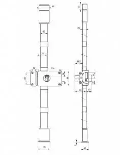 horga marron cp transit 2 à tirage 88 x 140 mm gauche 4 clés pour porte de 45 mm maxi 2