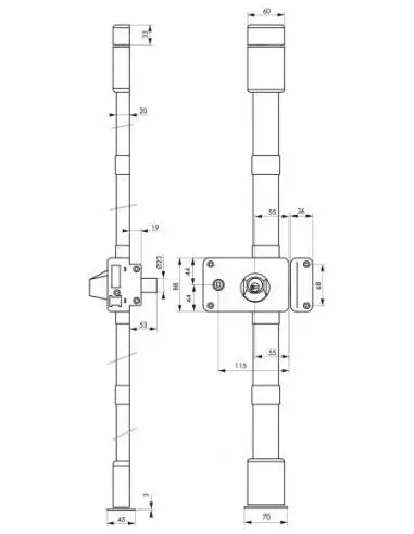 horga marron cr hg5 à fouillot 140 x 88 mm droite 4 clés horga marron cr hg5 à fouillot 140 x 88 mm droite 4 clés