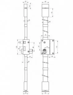 targa bronze cp transit 2 à fouillot 75 x 130 mm droite 4 clés 2